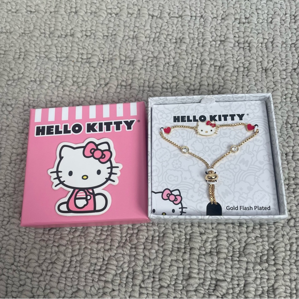 NIB hello kitty lariat gold bracelet